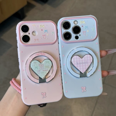 Ốp lưng nơ kèm vòng đỡ điện thoại_O148 (Iphone, Huawei, Honor, OPPO, Vivo, Xiaomi & Redmi)