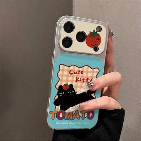 Ốp lưng mèo đen cà chua_O91 (Iphone, Huawei, Honor, OPPO, Vivo, Xiaomi & Redmi)