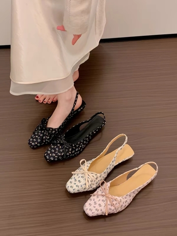 Giày búp bê quai hậu họa tiết hoa nơ_P11