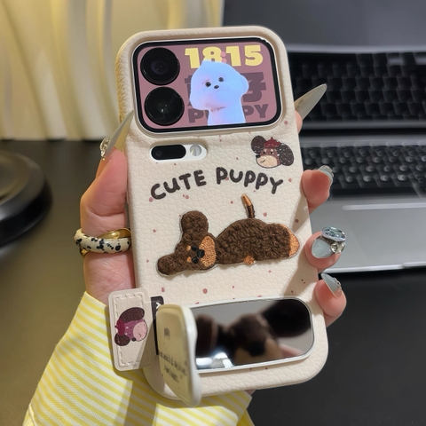 Ốp lưng chó Puppy kèm gương_O05 (Iphone, Huawei, Honor, OPPO, Vivo, Xiaomi & Redmi)