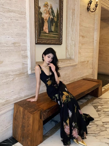 Đầm maxi hoa dáng suông_Y47