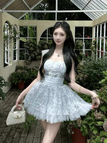 Váy ren cúp ngực dáng xòe_Y81