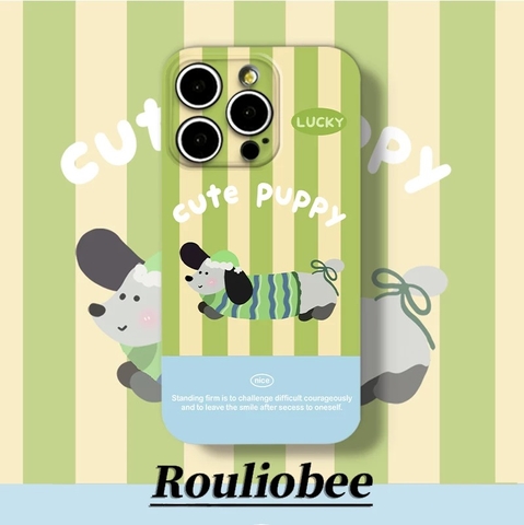 Ốp lưng cún sọc pastel dễ thương_O13 (Iphone, Huawei, Honor, OPPO, Vivo, Xiaomi & Redmi)