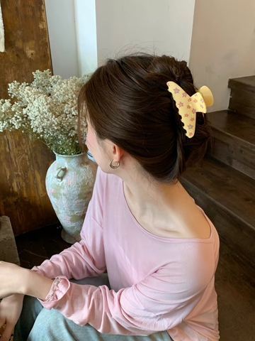 Kẹp tóc càng cua họa tiết ngôi sao, chấm bi_T40