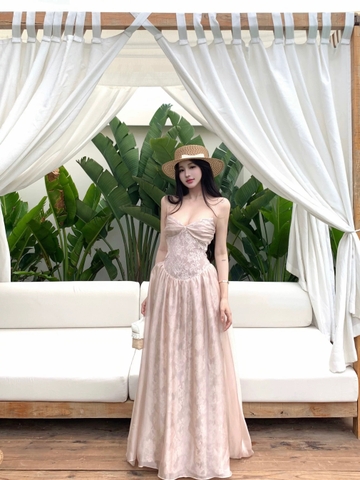 Váy maxi ren dài nữ tính nhẹ nhàng_Y15