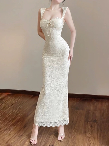 Váy ren dáng dài ôm sát tôn dáng cổ vuông_Y22