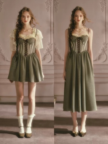 LaceMade váy corset caro tiểu thư_V38
