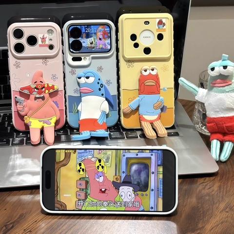 Ốp điện thoại SpongeBob kèm dây đeo_O166 (Iphone, Huawei, Honor, OPPO, Vivo, Xiaomi & Redmi)