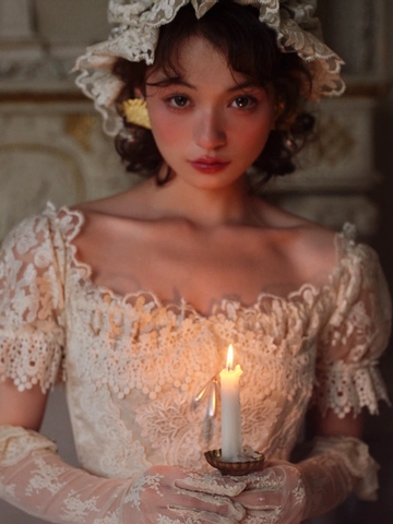 Lacemade váy corset ren kem công chúa vintage_Y07