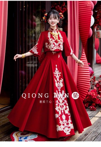Váy cưới phong cách Hán phục thêu hoa_I95