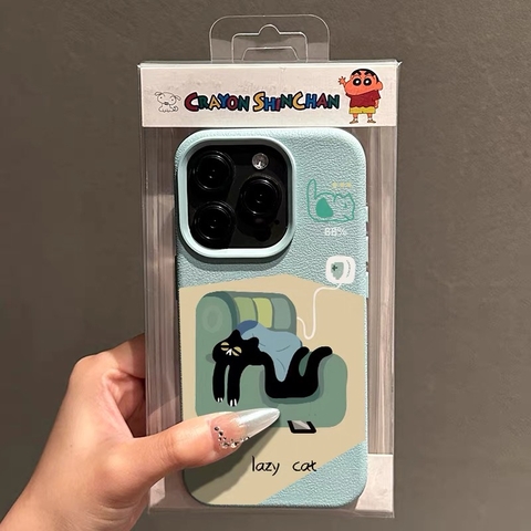 Ốp lưng mèo đen lười_O85 (Tất cả các dòng Iphone)