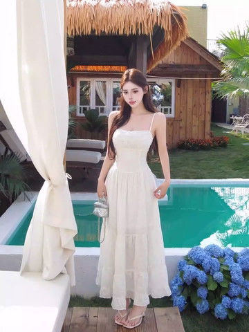 Váy 2 dây dáng dài tiểu thư thanh lịch_Y01