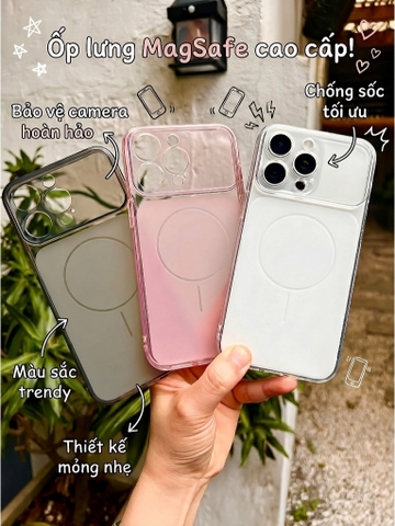 ỐP LƯNG IPHONE KHUNG VIỀN CAMERA 17 PROMAX - LƯNG MỜ- CHỐNG Ố-TÍCH HỢP SẠC TỪ TÍNH CHO IPHONE