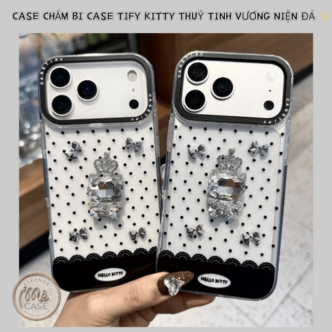 🖤 Ốp lưng iphone nữ hoàng pha lê chấm bi -  Crystal Queen Polka Case 👑