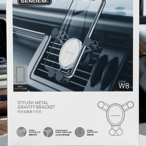 Giá Đỡ Điện Thoại Ô Tô Sendem W8 - Hợp Kim Cao Cấp, Tặng Thẻ Nhớ Cam Hành Trình
