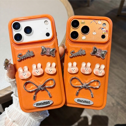 Ốp Iphone BST Jelly & Pearl Màu Hồng & Màu Cam