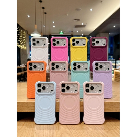 Ốp Lưng Iphone Chống Sốc Mặt Lưng Gợn Sóng Tích Hợp Vòng Sạc Từ Tính - mê case