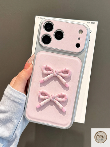 Ốp Lưng Iphone _ Đính Nơ Chuẩn Phong Cách Coquette Y2K Cao Cấp