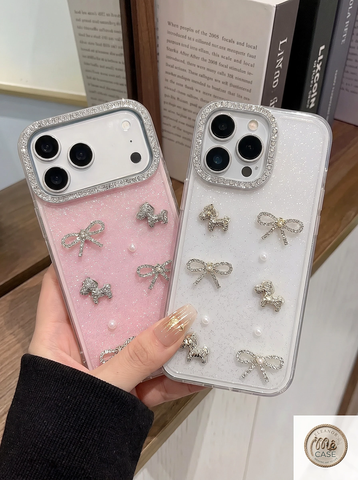 ỐP LƯNG IPHONE PONY ĐÍNH ĐÁ LẤP LÁNH GLITTER COQUETTE – DỊU DÀNG MÀ SANG 🎀💖