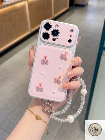 Ốp Lưng iPhone Đính Đá Cherry Lấp Lánh