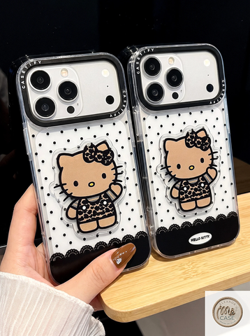 ỐP LƯNG IPHONE  CASE TIFY KITTY NÂU TÂY CHẤM BI