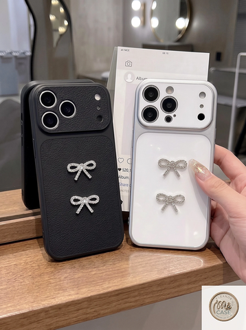 Ốp Lưng Iphone_Ốp Da Đính Nơ Cao Cấp