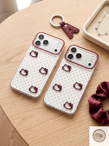 ỐP LƯNG IPHONE - CHẤM BI KITTY XINH