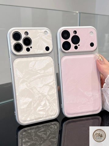 Ốp Lưng Iphone Viền Thép Phối Da Cao Cấp
