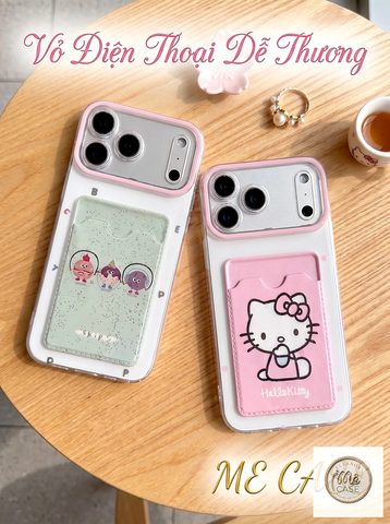 Ốp Lưng Cute Card Holder – Ốp Lưng Kèm Ngăn Đựng Thẻ Trend 2026 (Tặng kèm 1 bộ charm)