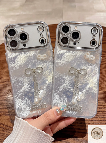 Ốp Lưng Iphone  Nơ Ngọc Ánh Bạc Lấp Lánh - Sáng Mọi Lúc Mọi Nơi ✨