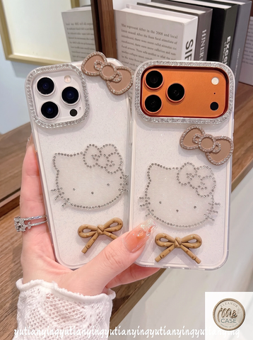 ỐP LƯNG IPHONE HELLO KITTY ĐÍNH ĐÁ PHA LÊ - PHONG CÁCH COQUETTE SANG CHẢNH