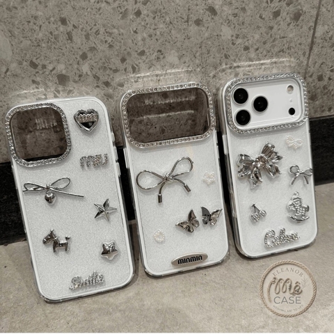 Ốp Lưng iphone Nhũ Ánh Kim Khảm Nạm Phụ Kiện Thủ Công Quý Phái - Diamond Coquette Luxury🌟