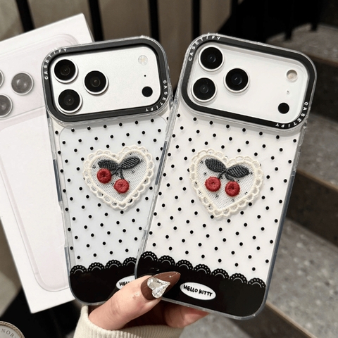 Ốp Lưng Iphone Little Cherry Polka Dot – Chấm Bi Vintage & Anh Đào Nhỏ🍒