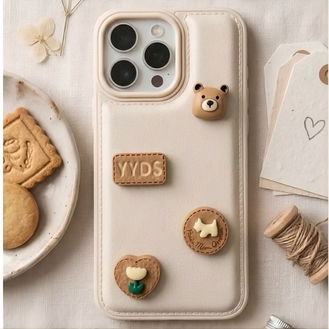 Ốp iPhone Charm Cartoon Edition - Ốp Lưng Da Vân Sang Trọng & Hot Trend