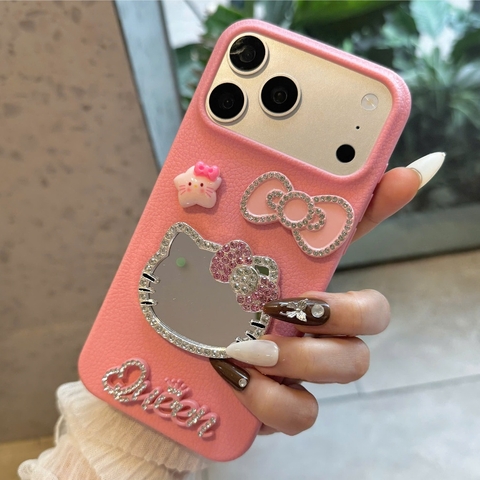 🎀✨ ỐP LƯNG IPHONE MÈO XINH LẤP LÁNH - MÈO XINH GƯƠNG THẦN💖🐱