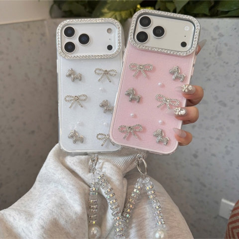 ỐP LƯNG IPHONE PONY ĐÍNH ĐÁ LẤP LÁNH GLITTER COQUETTE – DỊU DÀNG MÀ SANG 🎀💖