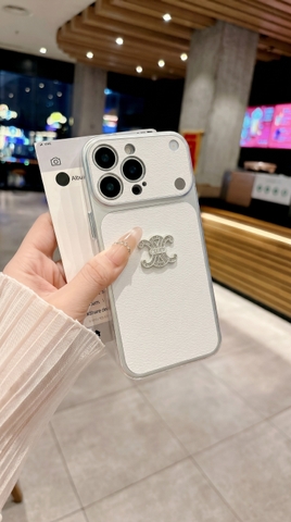 Ốp Da PU Cao Cấp Bảo Vệ Camera Kèm Charm Đá Lấp Lánh