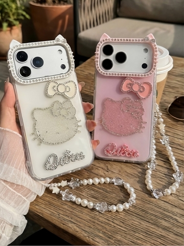 Ốp Lưng Iphone Hello Kitty Đính Đá Chữ Queen
