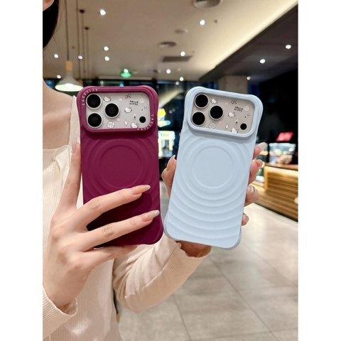 Ốp Lưng Iphone Chống Sốc Mặt Lưng Gợn Sóng Tích Hợp Vòng Sạc Từ Tính - mê case