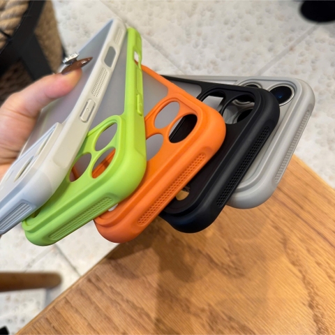 Ốp Lưng IPHONE Viền Màu Mặt Nhám Mờ Cao Cấp Chống Bám Vân Tay - Tản Nhiệt-Chống Sốc