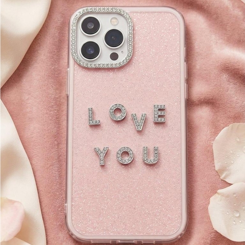 Ốp Lưng Iphone Đính Đá Gắn Chữ Lấp Lánh 