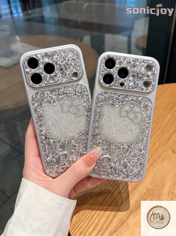 Ốp Lưng Iphone_Nhũ Lấp Lánh Đính Charm Hello Kitty _ mê case