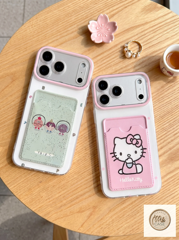 Ốp Lưng Cute Card Holder – Ốp Lưng Kèm Ngăn Đựng Thẻ Trend 2026 (Tặng kèm 1 bộ charm)