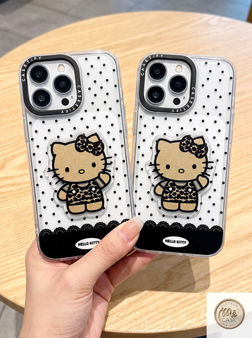 ỐP LƯNG IPHONE  CASE TIFY KITTY NÂU TÂY CHẤM BI