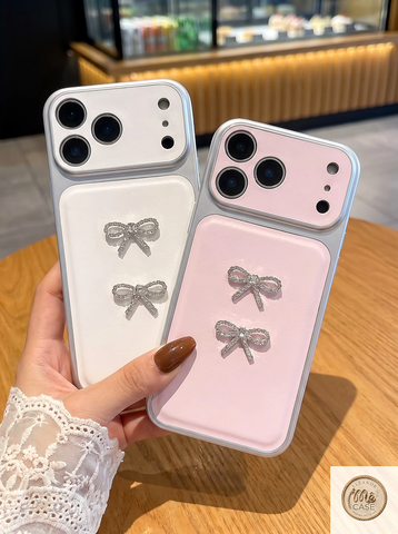 ✨ ỐP LƯNG DA DOUBLE BOW CRYSTAL – VẺ ĐẸP TIỂU THƯ SANG CHẢNH ✨