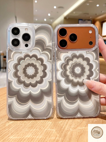 Ốp Lưng Iphone Sóng Hoa Ảo Ảnh Hologram 3D - Khung Bảo Vệ Camera Cao Cấp