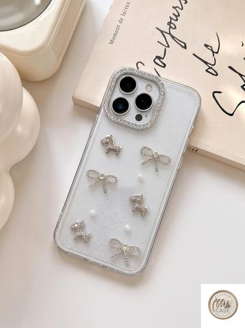 ỐP LƯNG IPHONE PONY ĐÍNH ĐÁ LẤP LÁNH GLITTER COQUETTE – DỊU DÀNG MÀ SANG 🎀💖