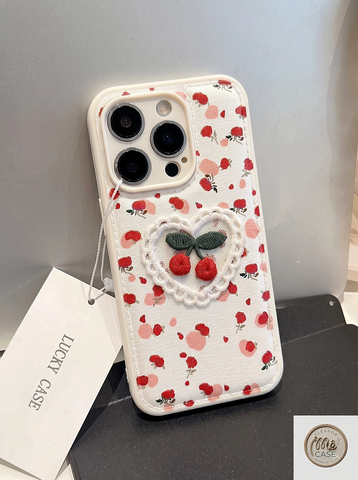 Ốp Lưng Iphone Trái Tim Cherry - Cherry Vintage Heart Xinh Yêu 😍🍒