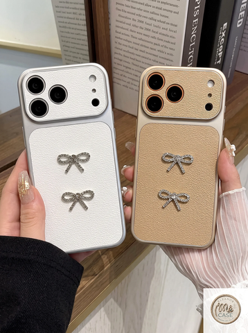 Ốp Lưng Iphone_Ốp Da Đính Nơ Cao Cấp