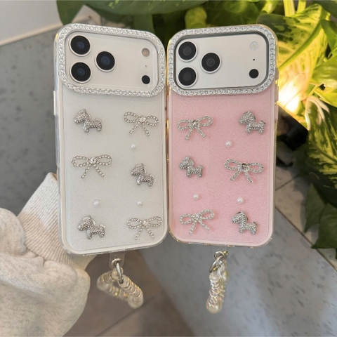 ỐP LƯNG IPHONE PONY ĐÍNH ĐÁ LẤP LÁNH GLITTER COQUETTE – DỊU DÀNG MÀ SANG 🎀💖